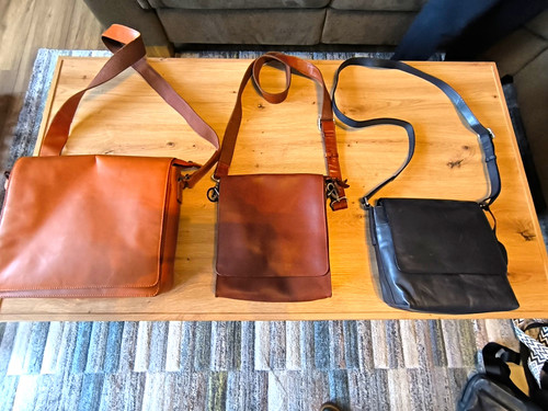 Damen umhängetasche leder - 3x,