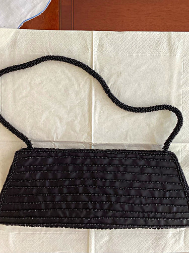 Schwarze perlen schultertasche - schwarze,