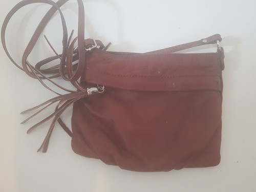 Umhängetasche leder rotbraun - leder,
